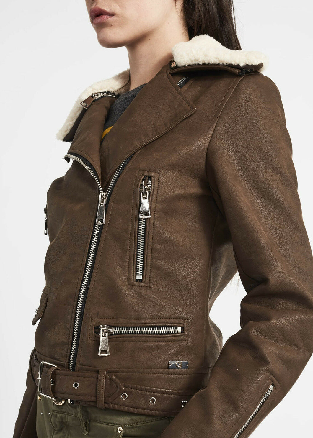 Biker jacket effetto montone GAUDI' tg.42