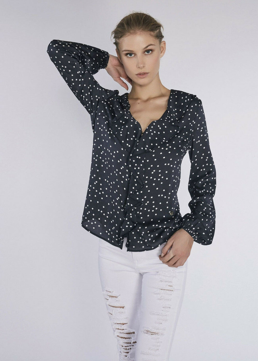 Camicia a pois con rouches GAUDI' tg.42