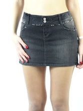 Carica l&#39;immagine nel visualizzatore di Gallery, Gonna mini gonna Met jeans donna mod.ANGEL SKIRT CORT black denim
